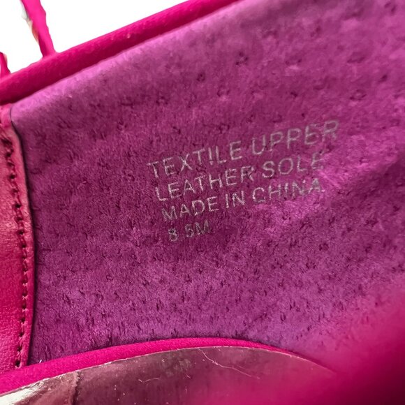 Audrey Brooke Fuchsia Bella Heels 8.5M Satin Upper & Leather Sole With Rhineston - Picture 5 of 6